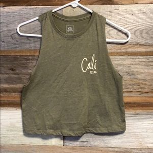 Olive Green Rip Curl Crop Top